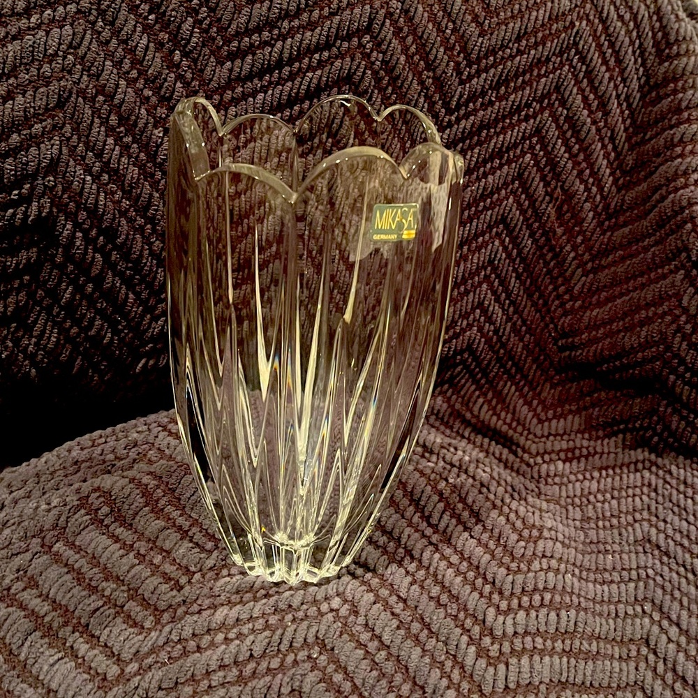 Mikasa Icicles Vase, Vintage, Lead Crystal, NWT